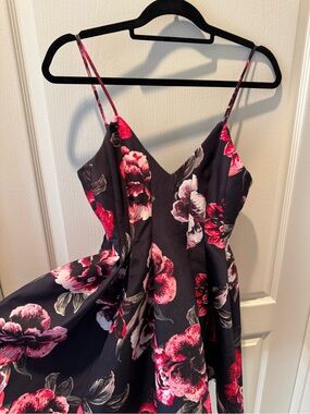 KEEPSAKE the Label Black Satin Dress with Spaghetti Straps